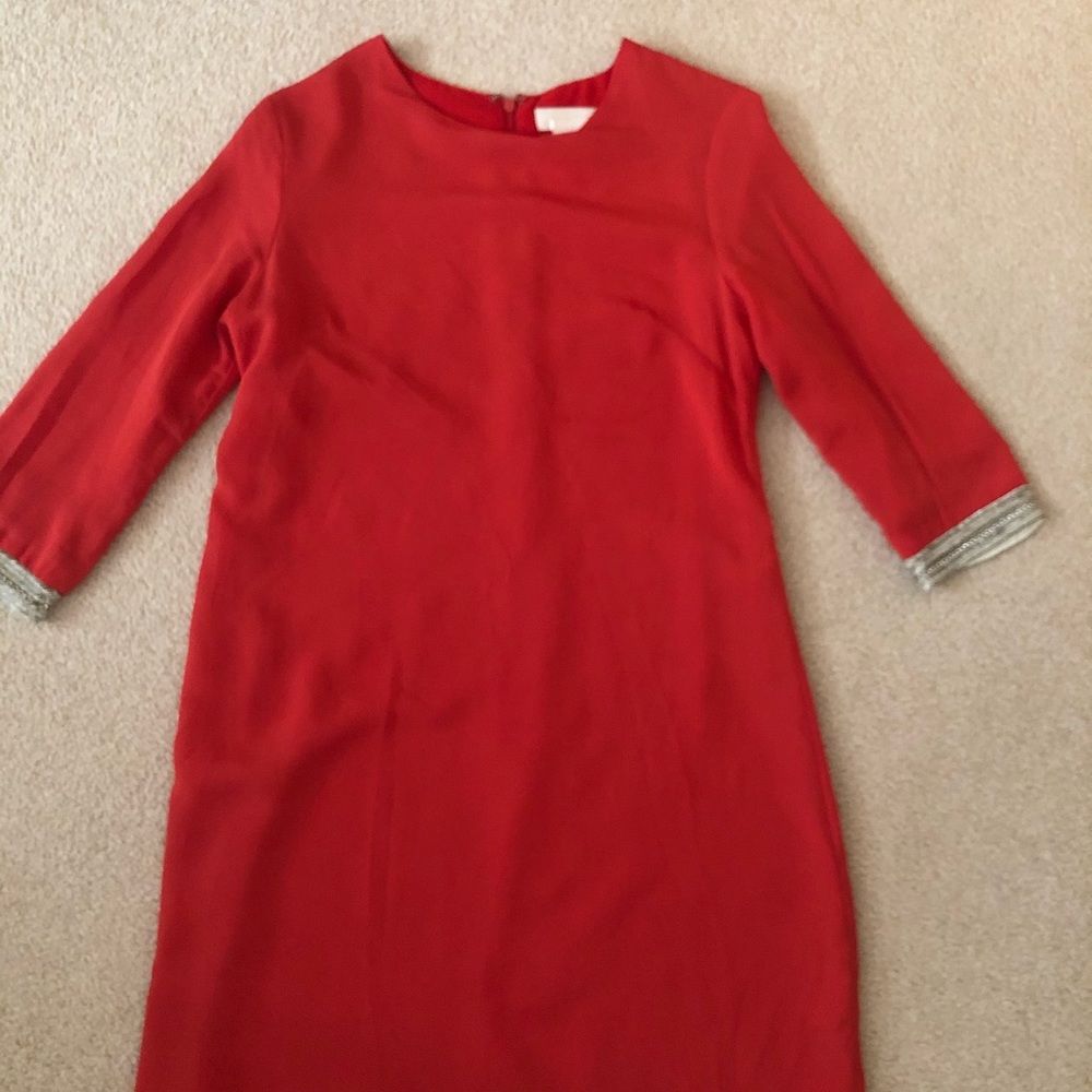 Orange summer three-quarter sleeve chiffon dress